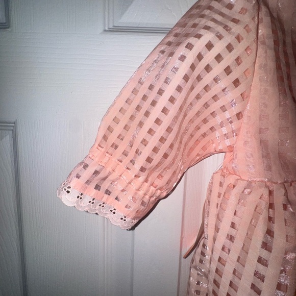 NWT Wonder Nation Girls 3T OrangeSequin Gingham Spring Dress Short Sleeve Ruffle - Picture 9 of 13